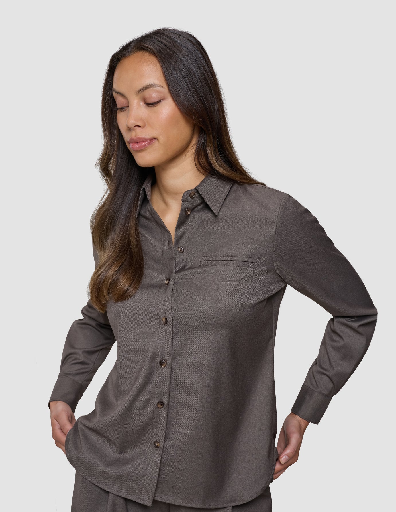 Women's Skye Shirt Dark Chestnut Melange